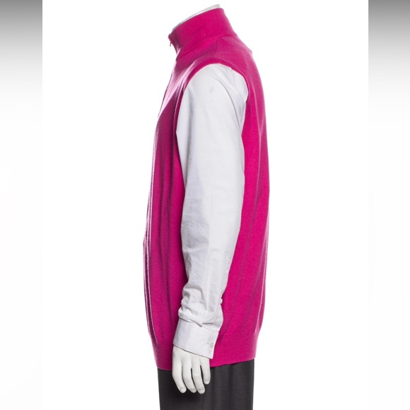 POLO GOLF RALPH LAUREN Merino Wool Turtleneck Sweater Vest PINK NEW - Picture 2 of 3